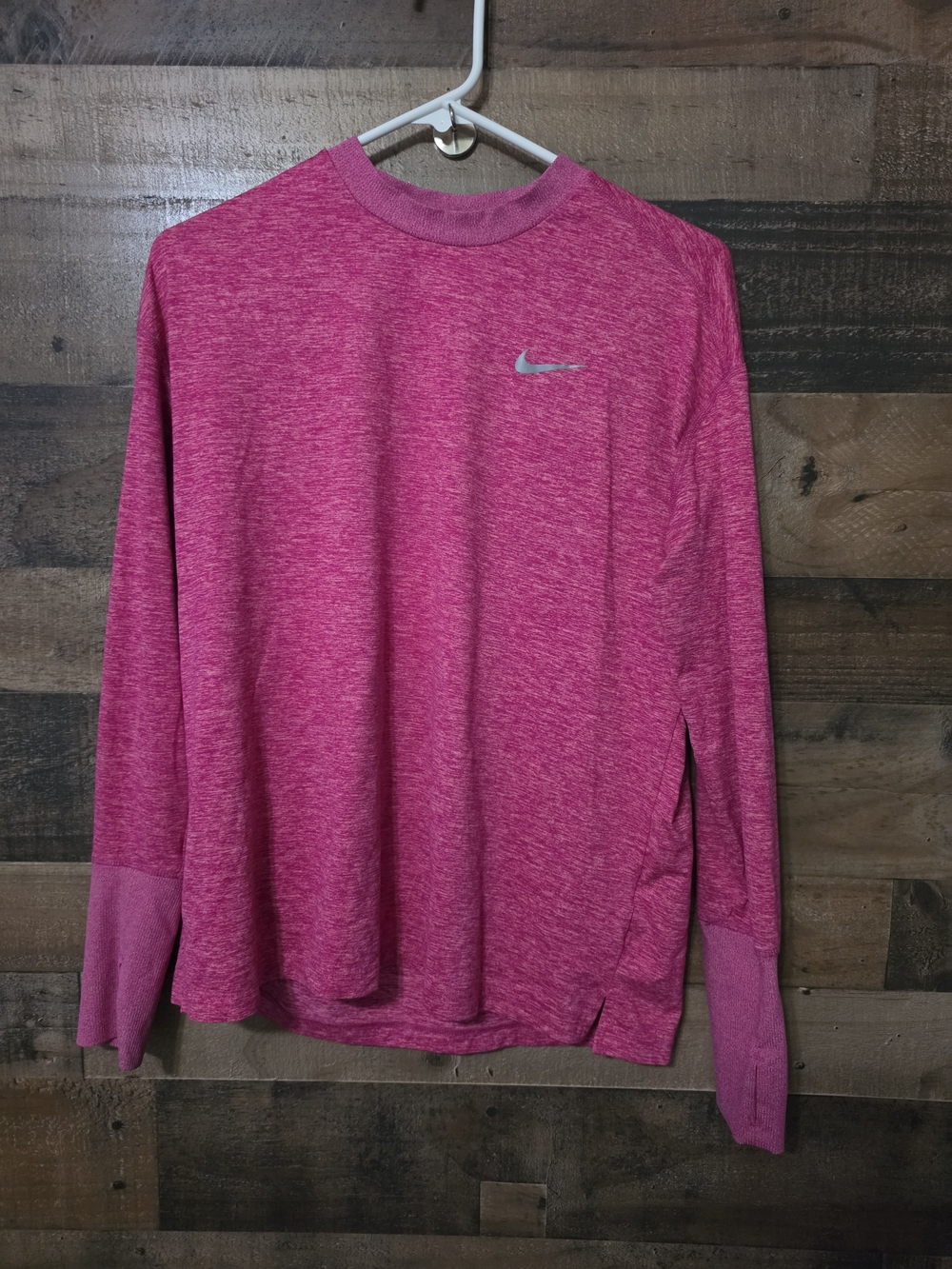 Nike Dri-FIT Long Sleeve Top in Pink Size Large